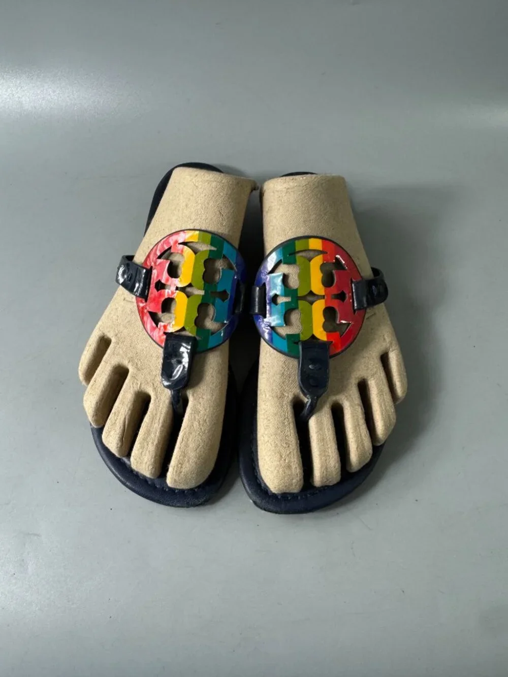 Tory Burch Miller Rainbow Flat Sandals Sz 6.5